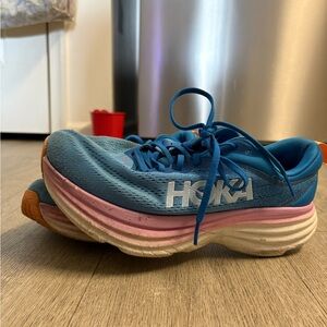 Hoka One One Blue and Pink Athletic Shoes